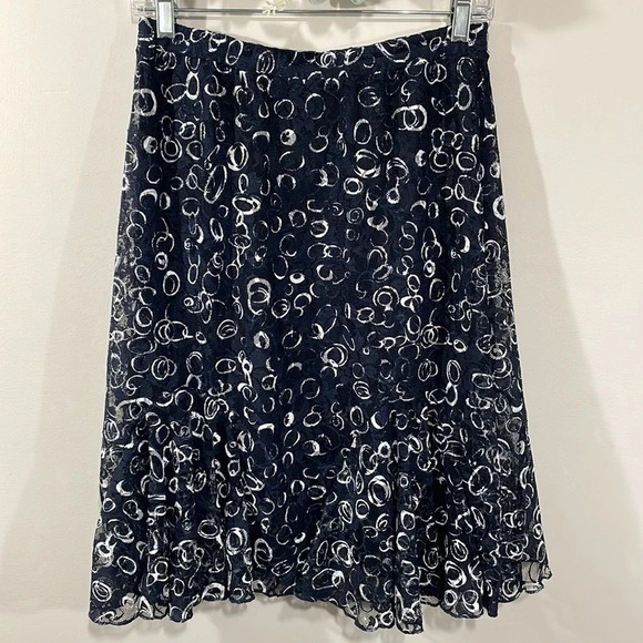 NWT Christopher & Banks Petite Lace Skirt Navy and White PS - Picture 6 of 16